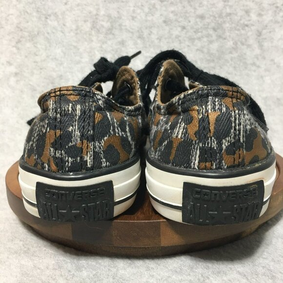 Converse All Star Women 6 Shoes Low Top Shoe Cheetah Leopard Sneaker Brown Black - Picture 3 of 10